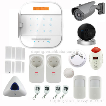 Anti-tamper alarm with outdoor siren wireless keypad smoke detector gas detector all in one WIFI&GSM alarm system